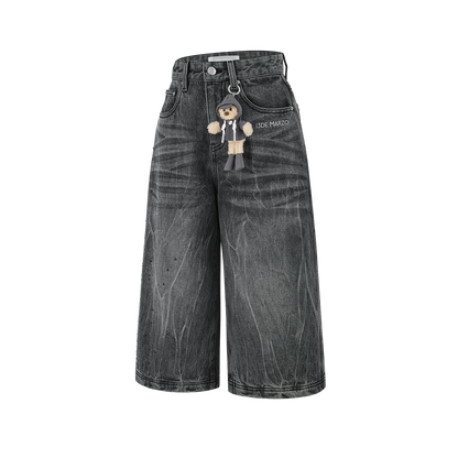 13DE MARZO Rainy Day Jorts Black