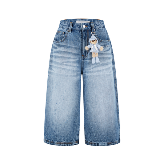 13DE MARZO Rainy Day Jorts Blue