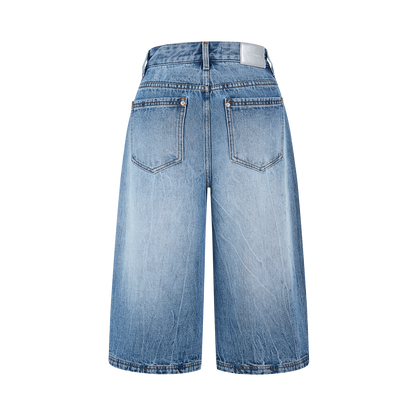 13DE MARZO Rainy Day Jorts Blue