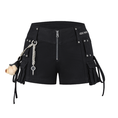 13DE MARZO V-Waist Sheriff Bear Jorts Black