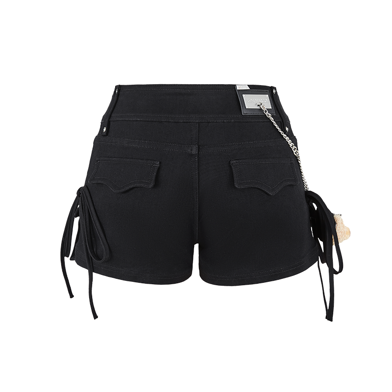 13DE MARZO V-Waist Sheriff Bear Jorts Black