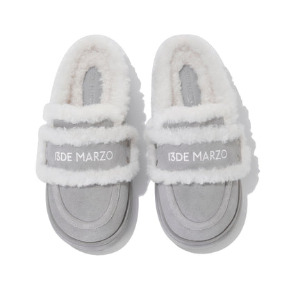 13DE MARZO Detachable Snow Boot Slipper Grey