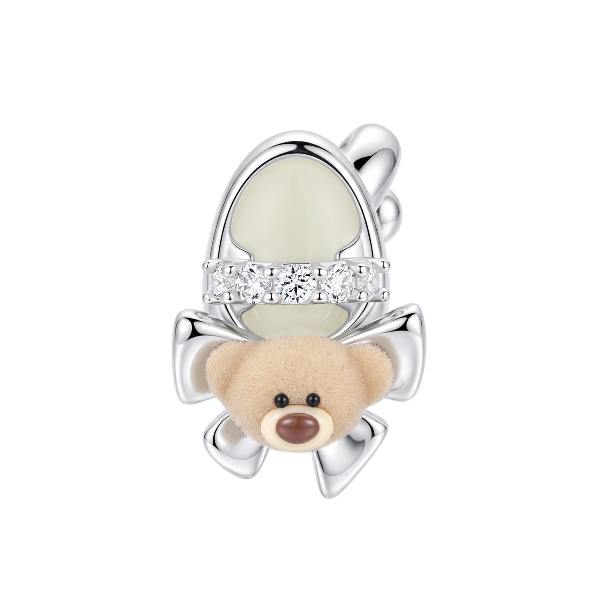 13DE MARZO Shoe Bow Bear Ring Silver