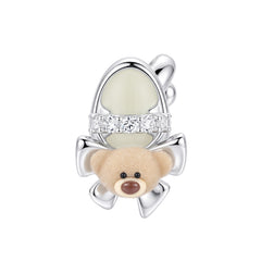 13DE MARZO Shoe Bow Bear Ring Silver