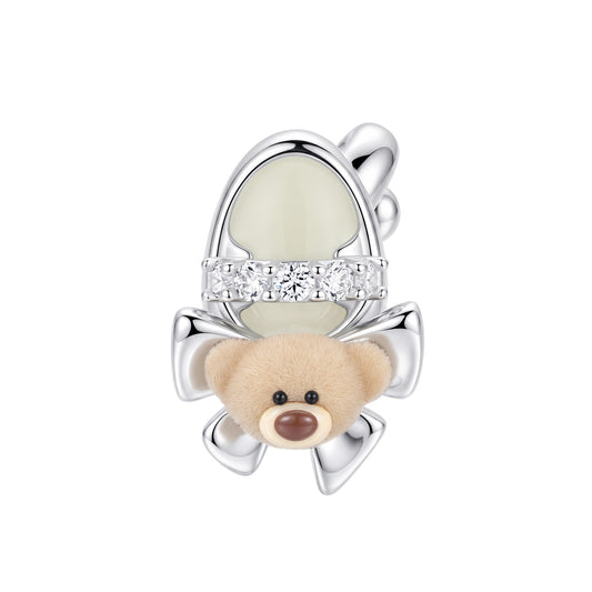 13DE MARZO Shoe Bow Bear Ring Silver