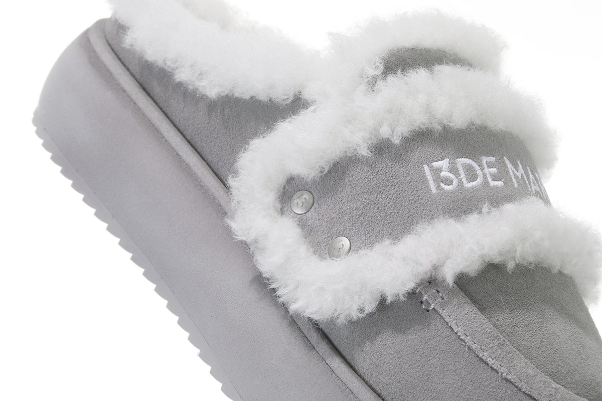 13DE MARZO Detachable Snow Boot Slipper Grey