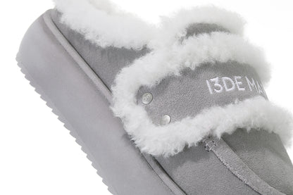 13DE MARZO Detachable Snow Boot Slipper Grey