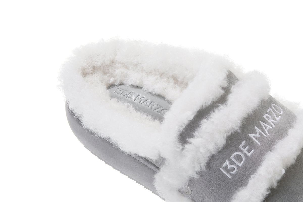 13DE MARZO Detachable Snow Boot Slipper Grey