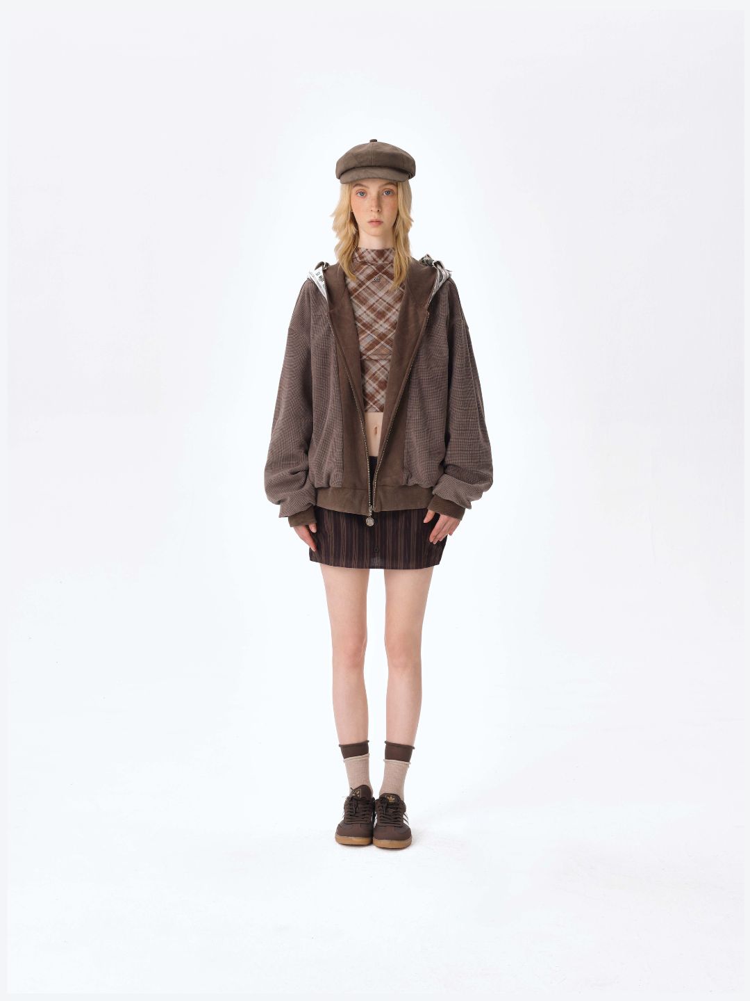 13DE MARZO Bear Cash Zipper Hoodie Brown - 13DE MARZO