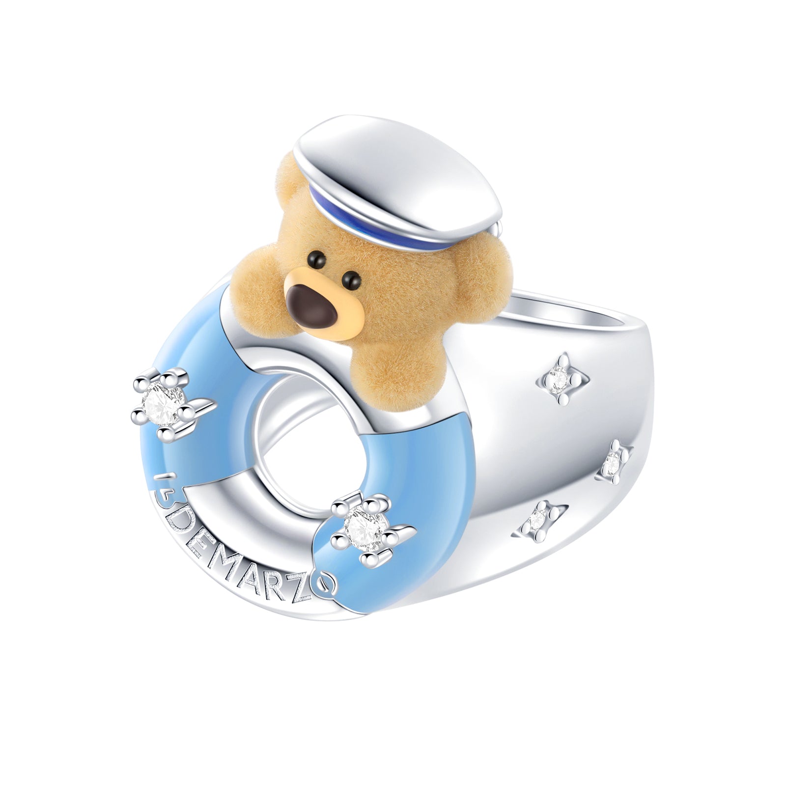 13DE MARZO Little Bear Captain Crystal Rhinestone Ring - 13DE MARZO