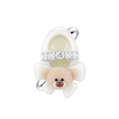 13DE MARZO Shoe Bow Bear Ring White