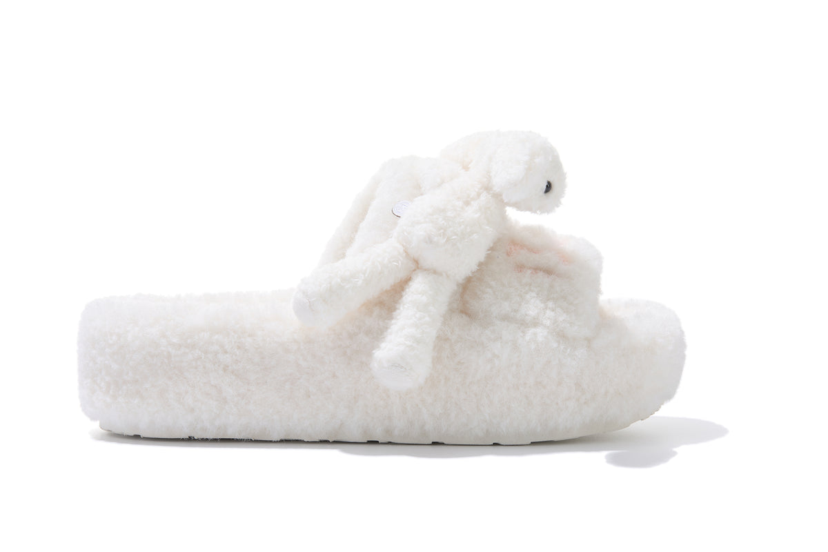 13DE MARZO Doozoo Platform Slippers White - 13DE MARZO