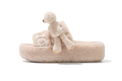 13DE MARZO Doozoo Platform Slippers Khaki - 13DE MARZO