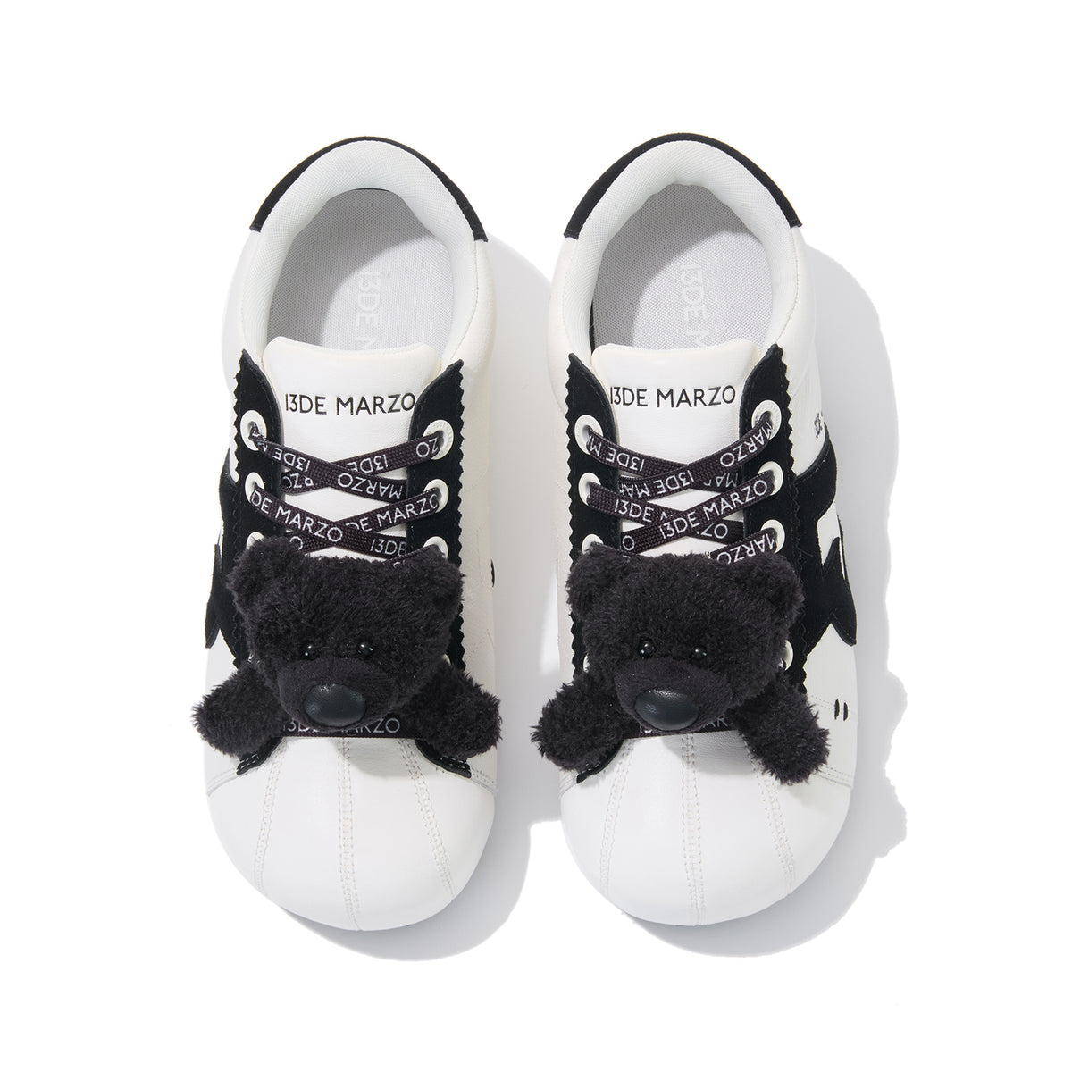 13DE MARZO Bear Suede Chunky Shoes Black