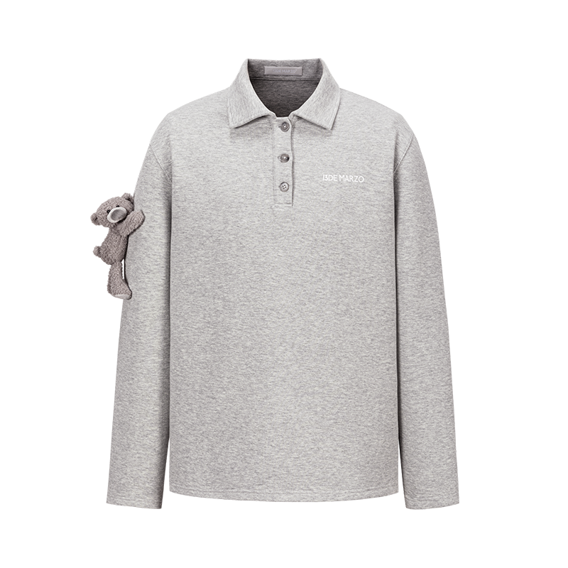 13DE MARZO Bear Polo T-shirt Grey