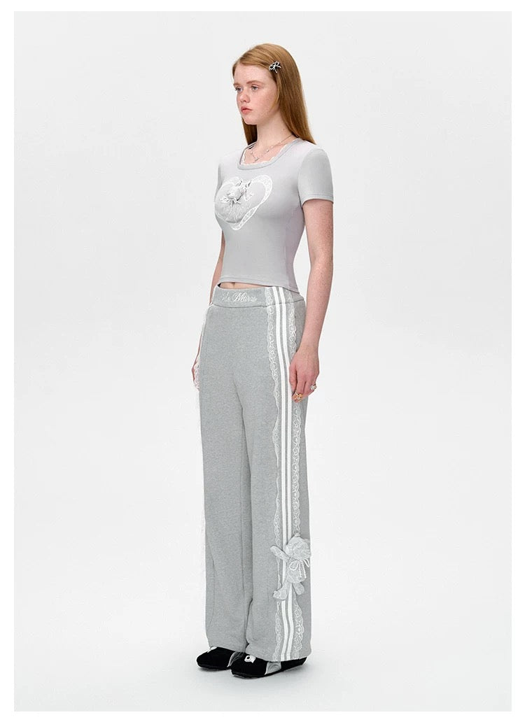 13DE MARZO Bear Lacy Bowknot Top - 13DE MARZO