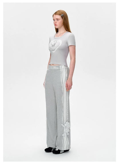 13DE MARZO Bear Lacy Bowknot Top - 13DE MARZO