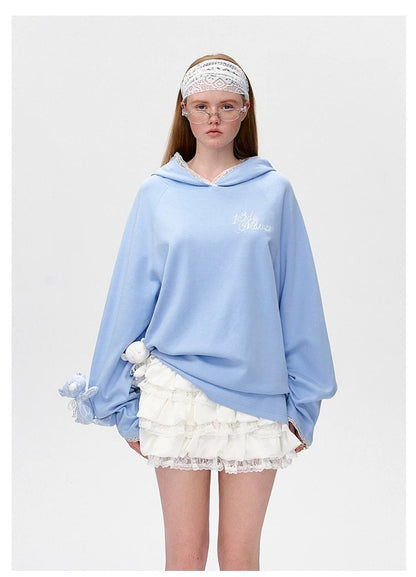 13DE MARZO Bear Logo Lacy Hoodie - 13DE MARZO