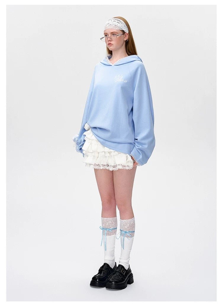 13DE MARZO Bear Logo Lacy Hoodie - 13DE MARZO