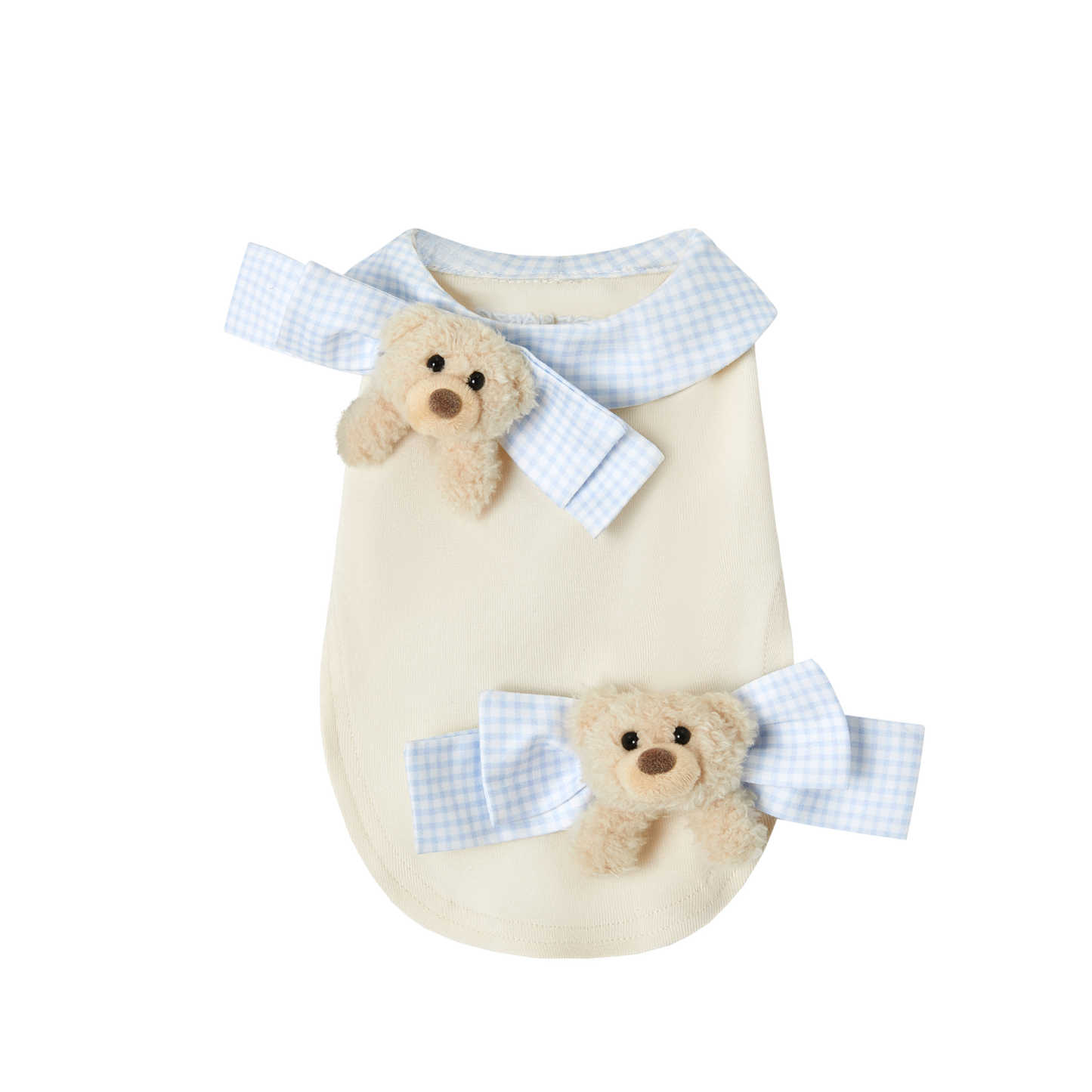 13DE MARZO Pet Bow Check Vest White - 13DE MARZO