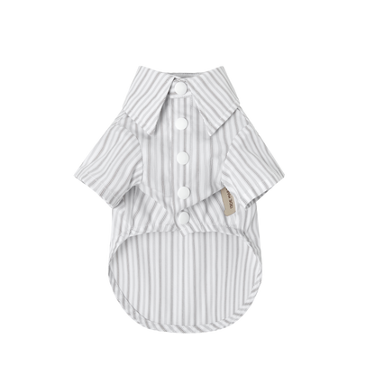 13DE MARZO Pet Striped Shirt Grey - 13DE MARZO