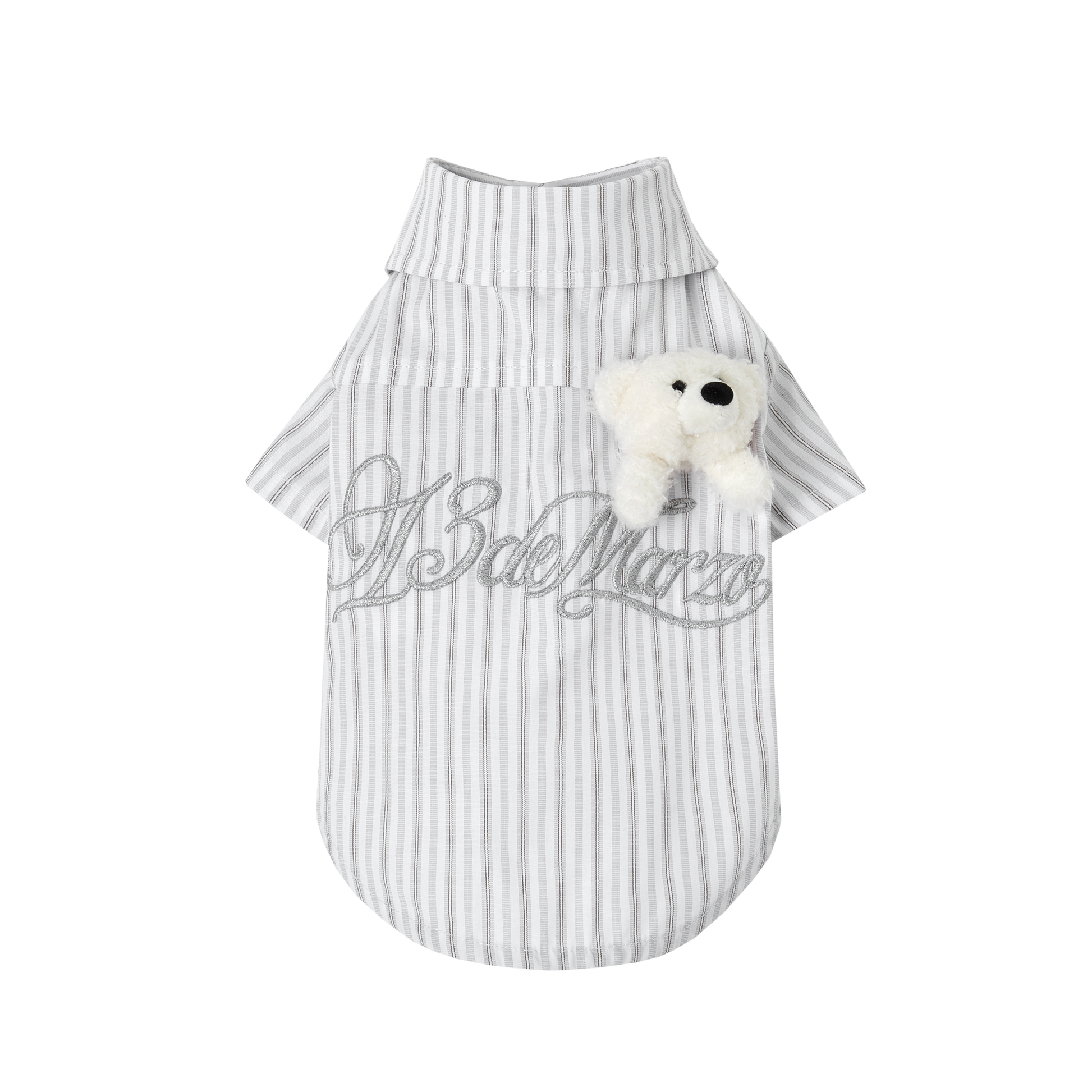 13DE MARZO Pet Striped Shirt Grey - 13DE MARZO