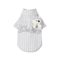 13DE MARZO Pet Striped Shirt Grey