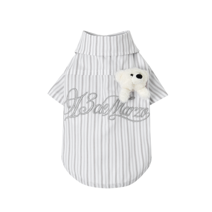 13DE MARZO Pet Striped Shirt Grey - 13DE MARZO