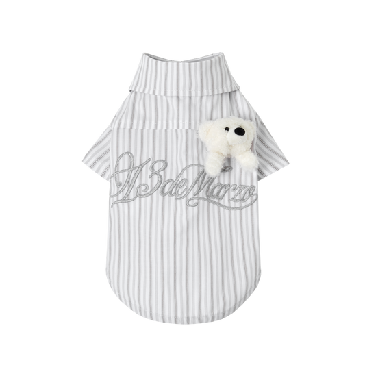 13DE MARZO Pet Striped Shirt Grey - 13DE MARZO