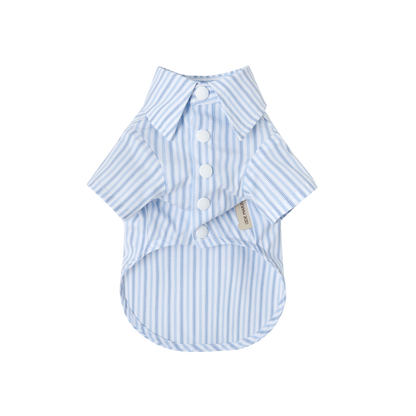 13DE MARZO Pet Striped Shirt Blue - 13DE MARZO