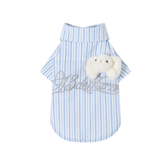 13DE MARZO Pet Striped Shirt Blue