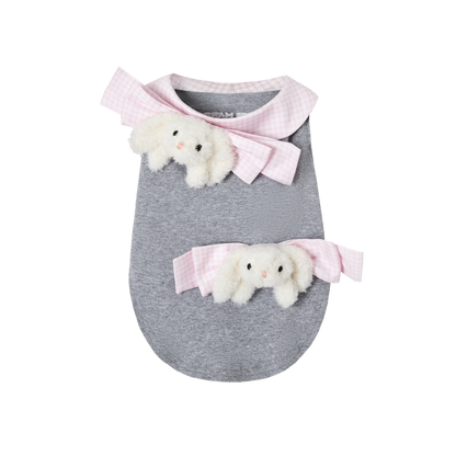 13DE MARZO Pet Bow Check Vest Grey - 13DE MARZO