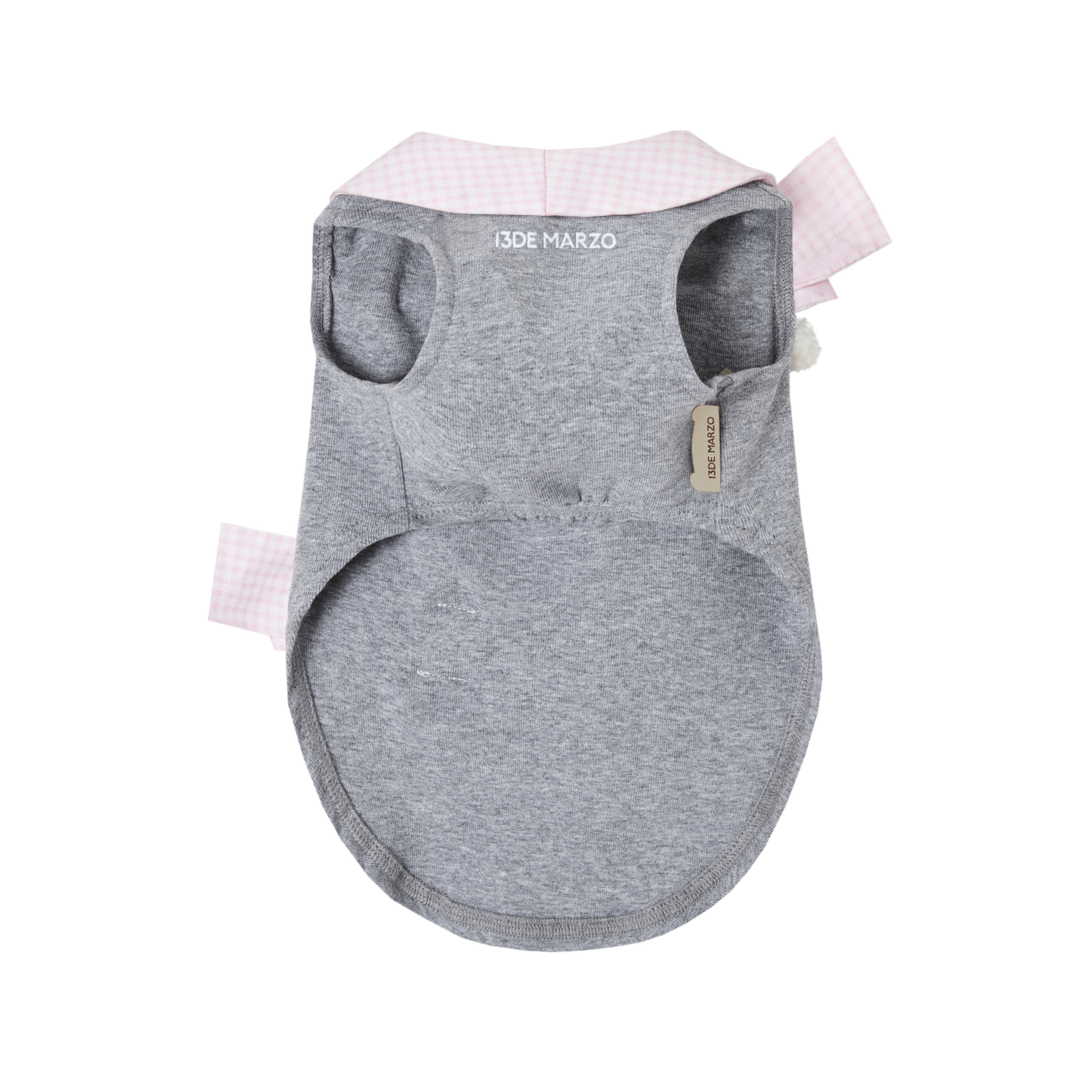 13DE MARZO Pet Bow Check Vest Grey - 13DE MARZO