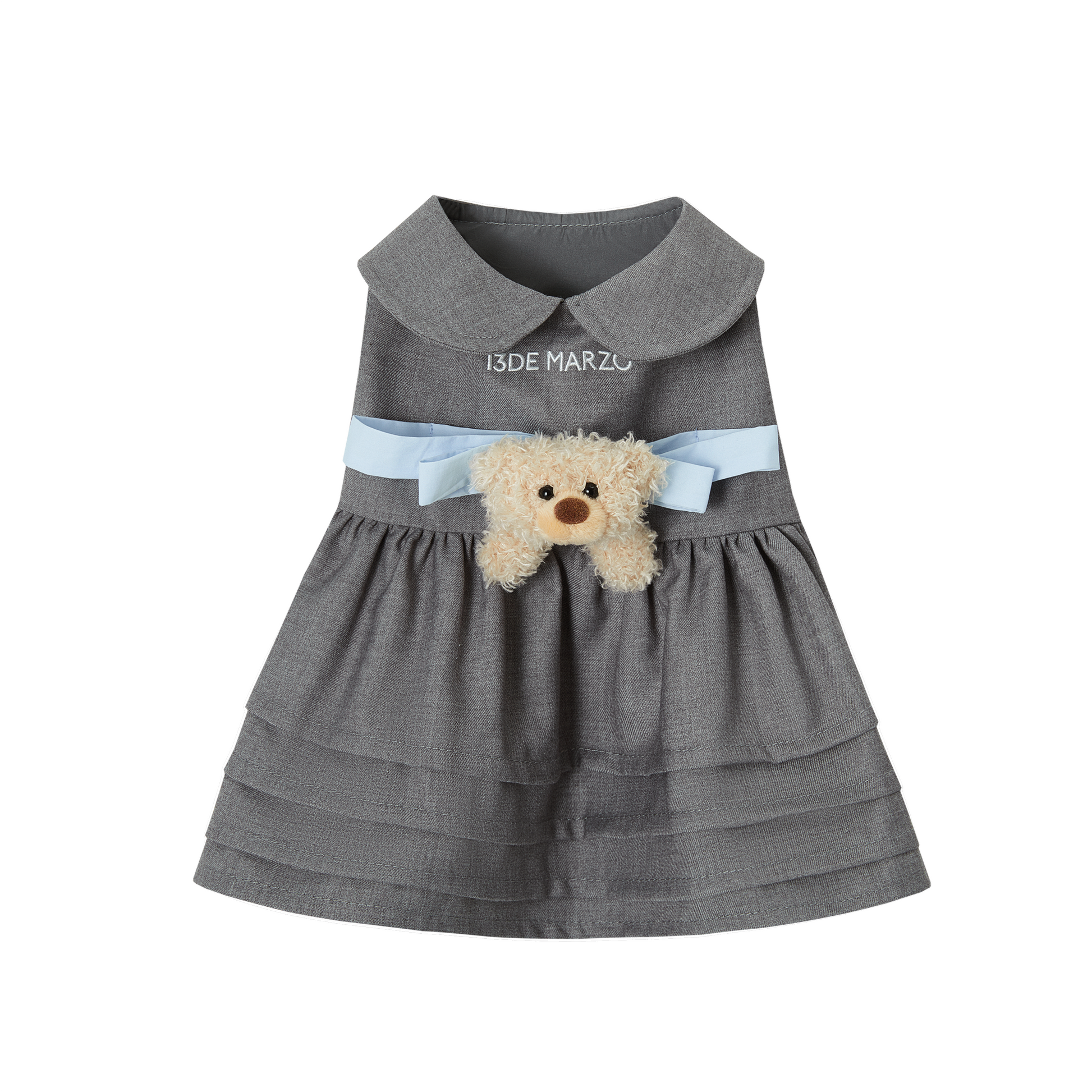 13DE MARZO Pet Peter Pan Collar Princess Dress Grey - 13DE MARZO
