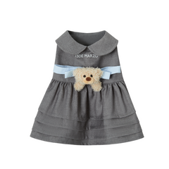 13DE MARZO Pet Peter Pan Collar Princess Dress Grey