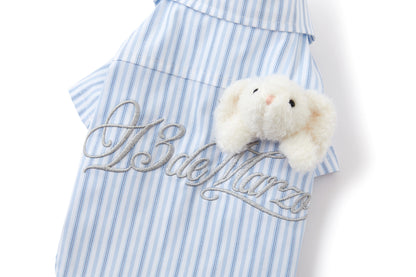 13DE MARZO Pet Striped Shirt Blue - 13DE MARZO
