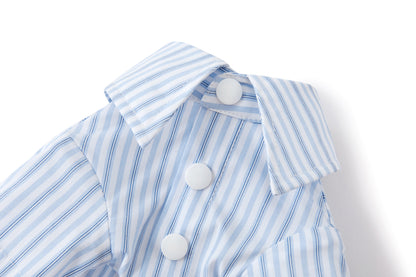 13DE MARZO Pet Striped Shirt Blue - 13DE MARZO