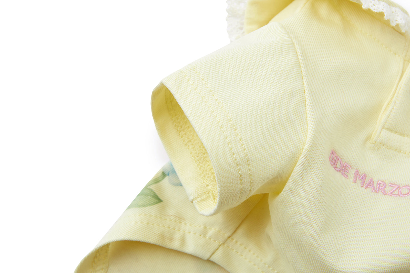 13DE MARZO Pet Peter Pan Collar Print T-shirt Yellow - 13DE MARZO