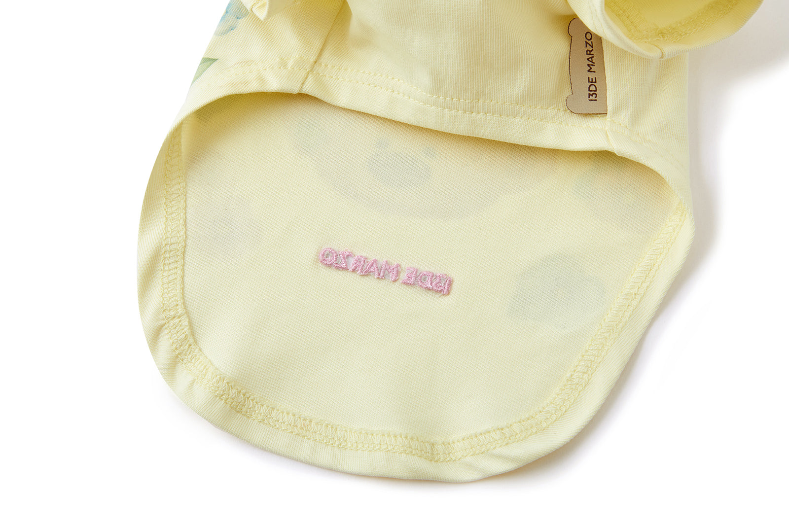 13DE MARZO Pet Peter Pan Collar Print T-shirt Yellow - 13DE MARZO