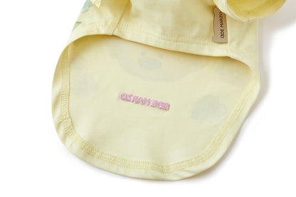 13DE MARZO Pet Peter Pan Collar Print T-shirt Yellow - 13DE MARZO