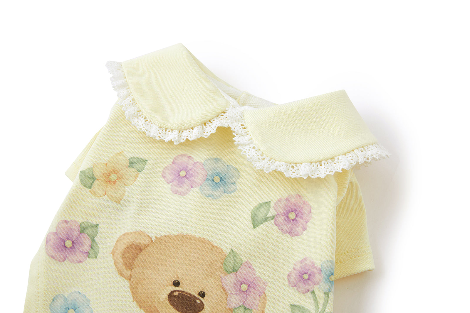 13DE MARZO Pet Peter Pan Collar Print T-shirt Yellow - 13DE MARZO