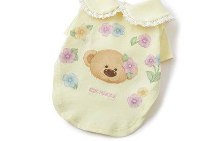 13DE MARZO Pet Peter Pan Collar Print T-shirt Yellow - 13DE MARZO