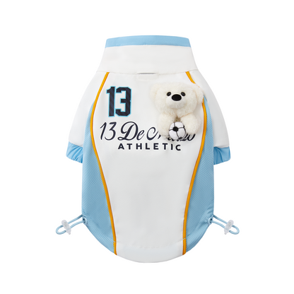 13DE MARZO Soccer Bear Pet Jersey Coat Blue