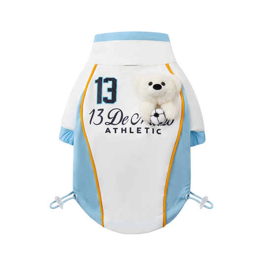 13DE MARZO Soccer Bear Pet Jersey Coat Blue