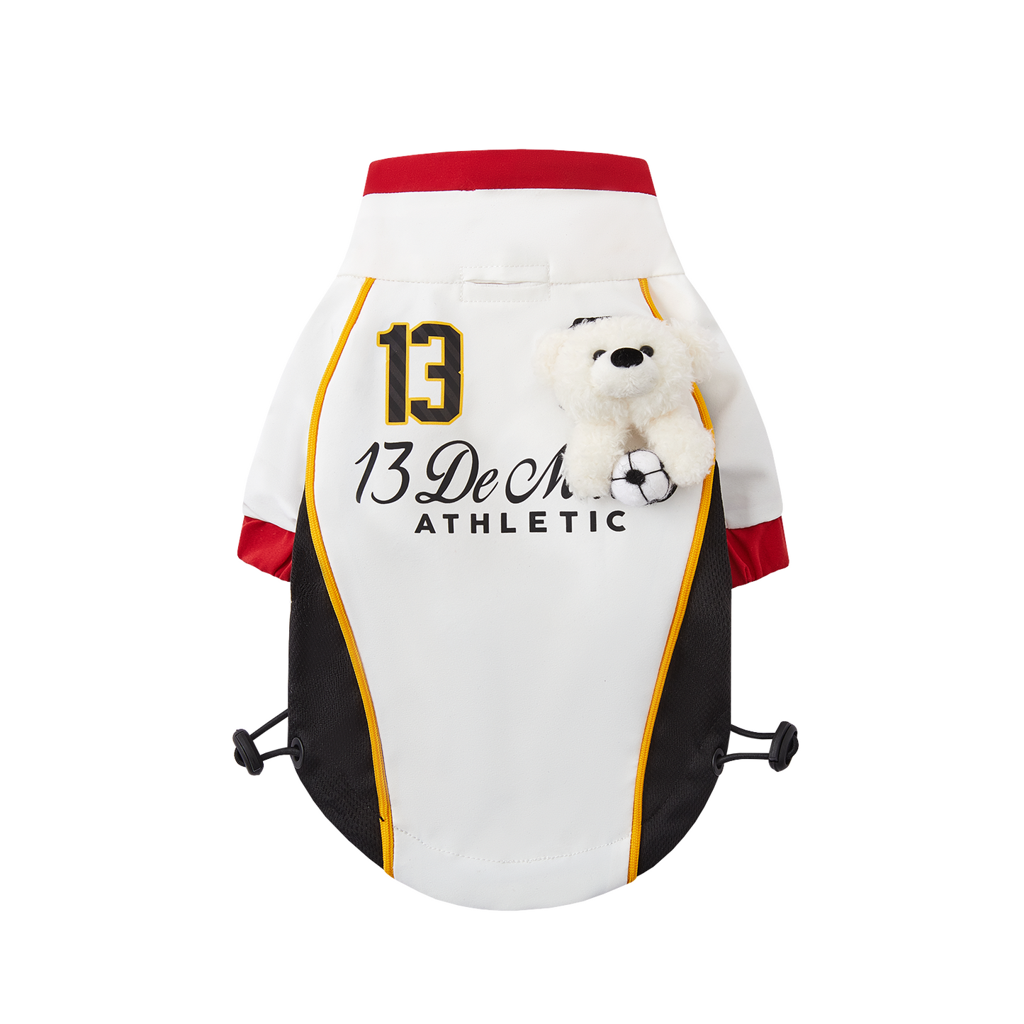 13DE MARZO Soccer Bear Pet Jersey Coat White