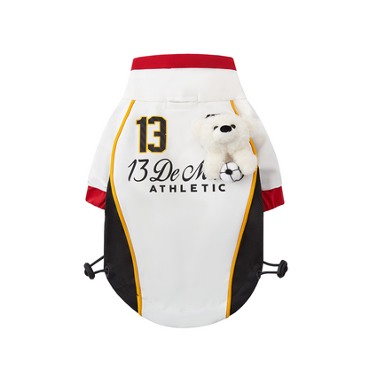 13DE MARZO Soccer Bear Pet Jersey Coat White