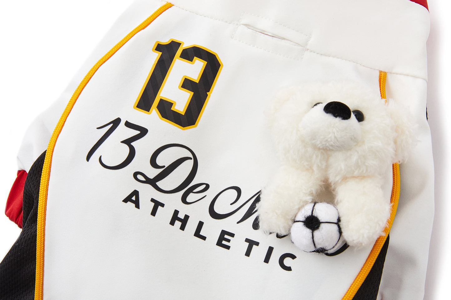 13DE MARZO Soccer Bear Pet Jersey Coat White