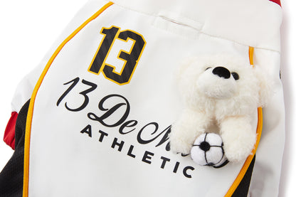 13DE MARZO Soccer Bear Pet Jersey Coat White
