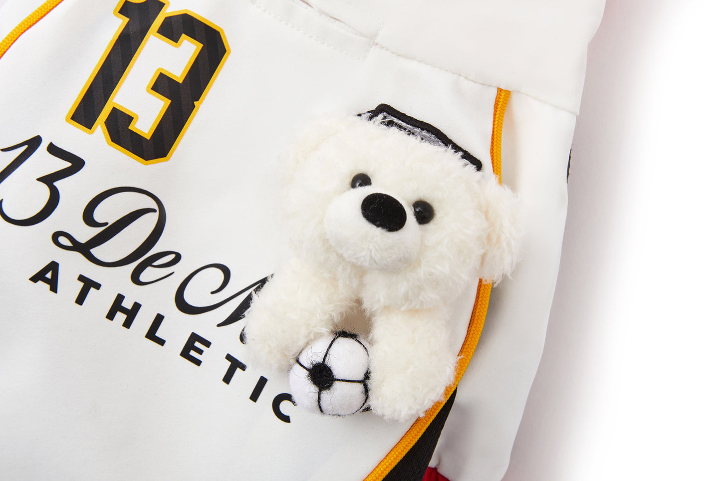 13DE MARZO Soccer Bear Pet Jersey Coat White