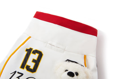 13DE MARZO Soccer Bear Pet Jersey Coat White